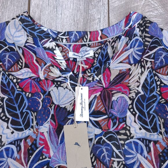 Tommy Bahama Shirt Womens Large Cactus To Clouds 3/4Sleeve Pullover Sheer Top - Picture 4 of 8